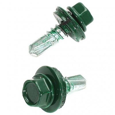 Саморез КР св. 5,5х25 RAL-6005 (тёмно-зеленый) (5 кг)