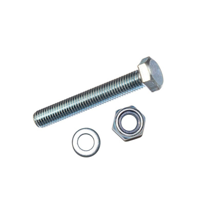Болт DIN933 8.8 с шестигранной головкой оцинк. М12х120 + гайка + шайба (2 шт)