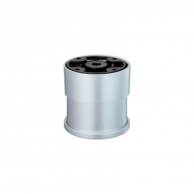 Ножка D50мм H60-80мм, круглая, пласт, регулируемая, мат хром