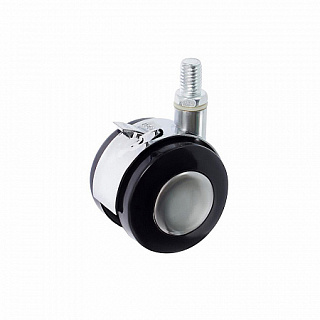 Колесные опоры мебельные пластиковые хром с резьбой