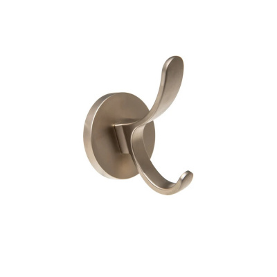 Крючок 2-х рожковый, круглое основание, мат. никель (1 шт)